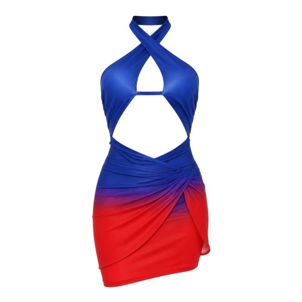 Missy Empire Womens/Ladies Halter Neck Mini Dress / Blue